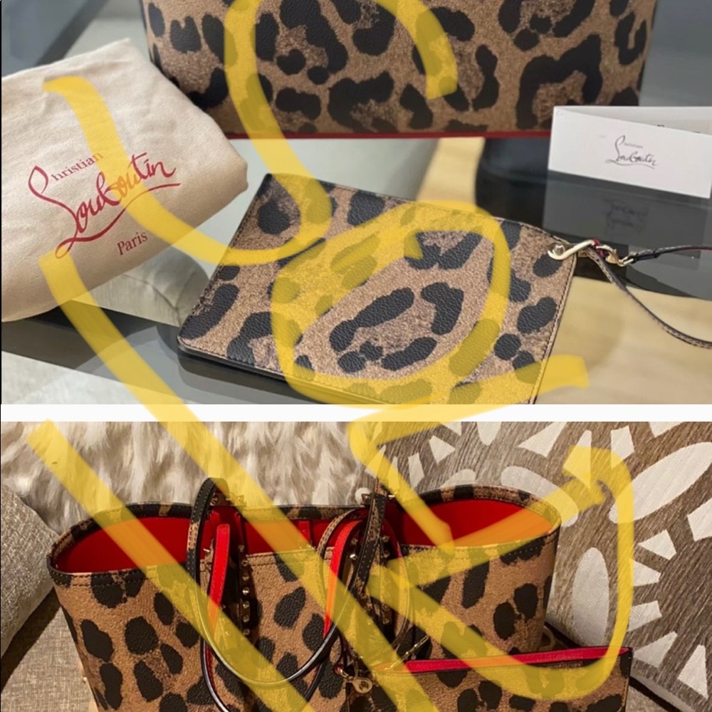 Cabata Leopard-Print Leather Tote